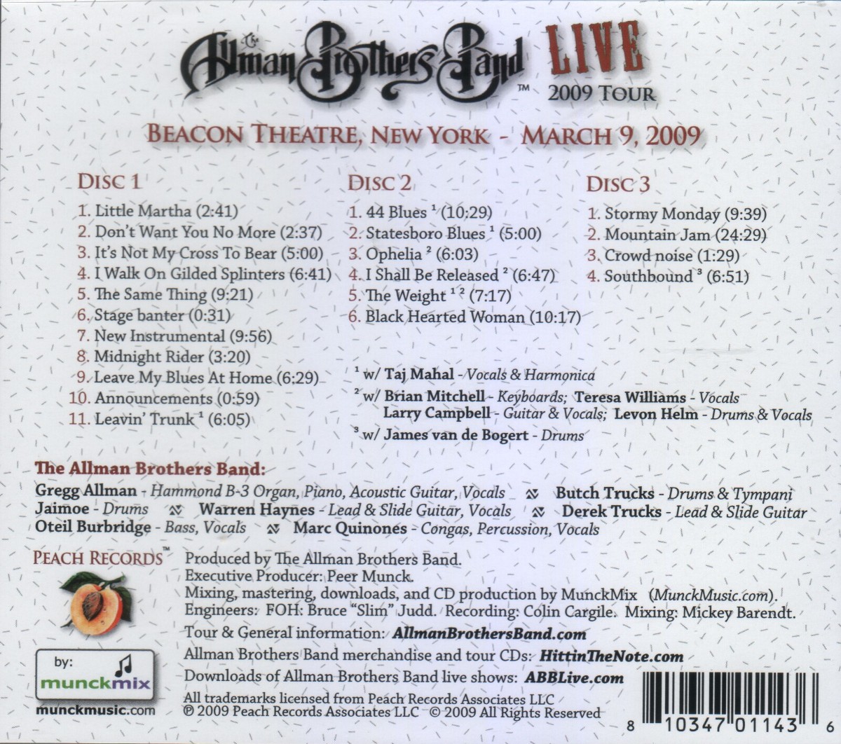 The Allman Brothers Band: Live Beacon Theatre 3/9/09